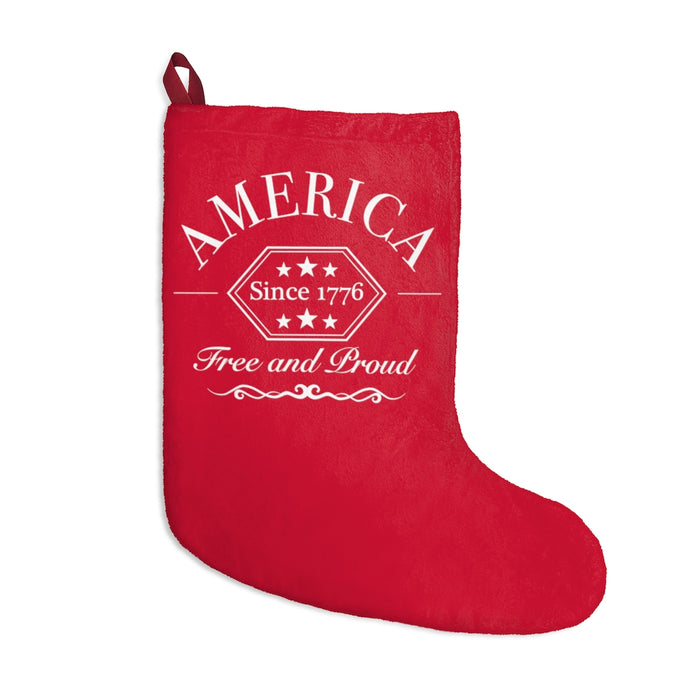 Red Proud American Vintage Christmas Stocking