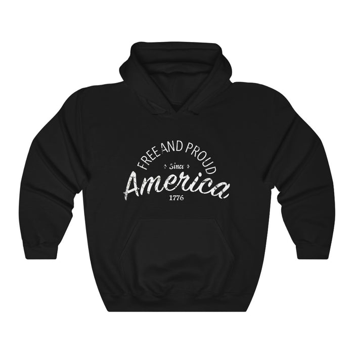 Free And Proud Hooded Sweatshirt - Black & OD Green