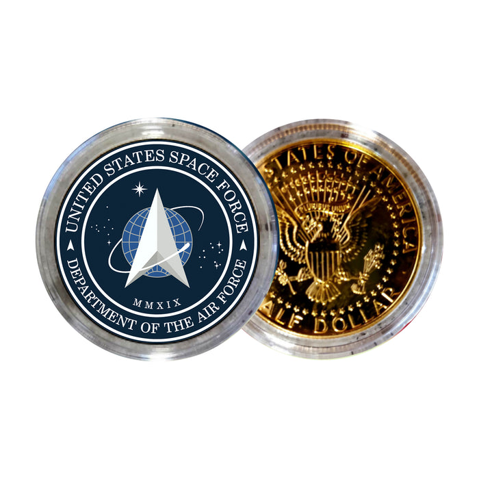 Space Force Emblem Gold JFK Half Dollar