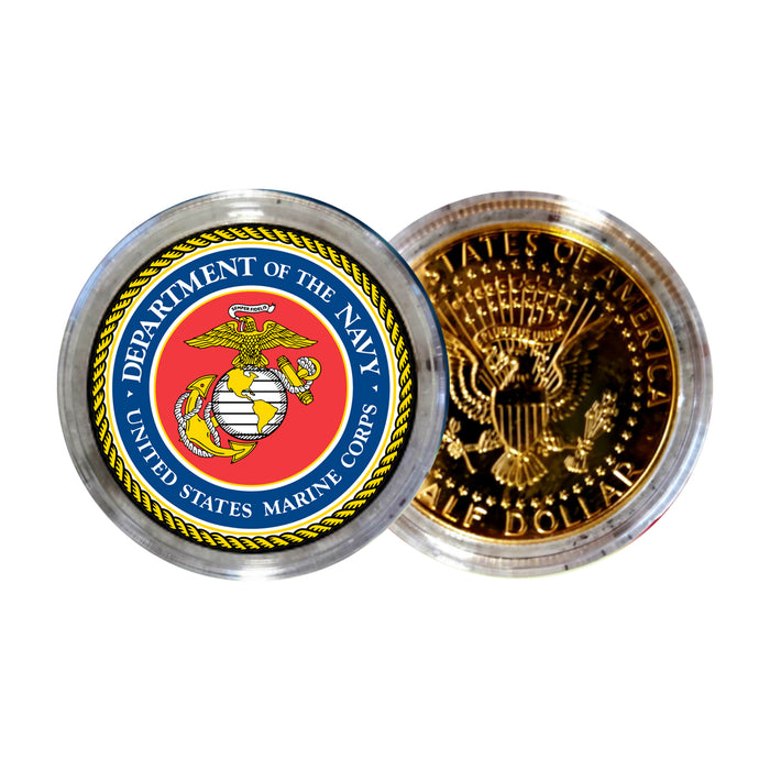 United States Marine Corps Emblem Gold JFK Half Dollar