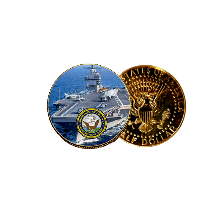 United States Navy Aircraft Carrier Gold JFK Half Dollar