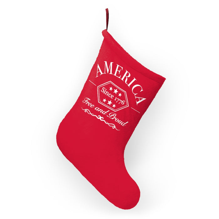 Red Proud American Vintage Christmas Stocking