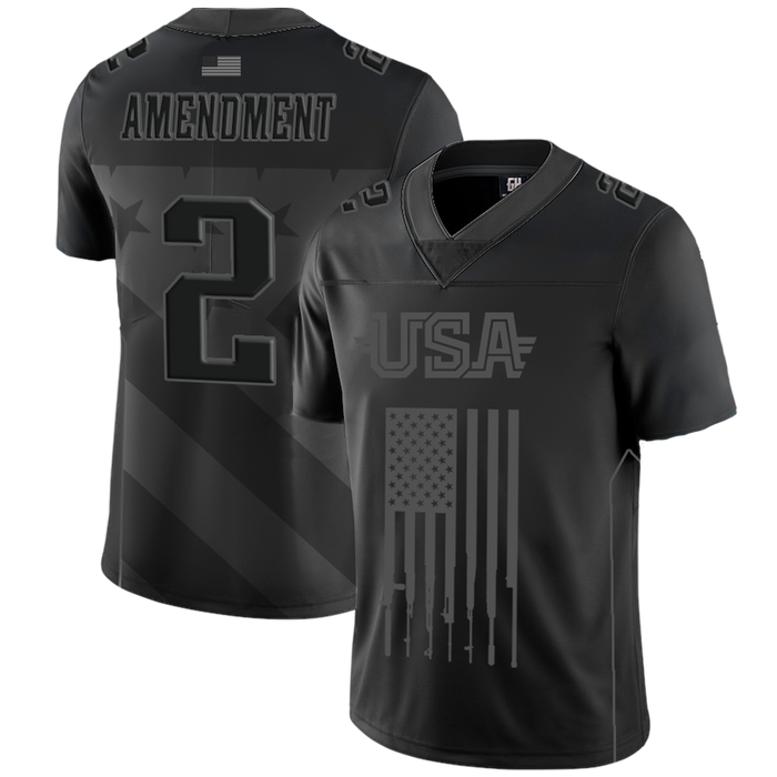 Team USA 2nd Amendment Football Jersey Blackout Edition