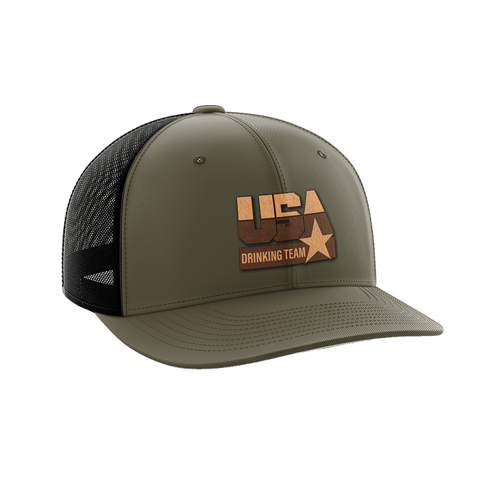 USA Drinking Team Leather Patch Hat