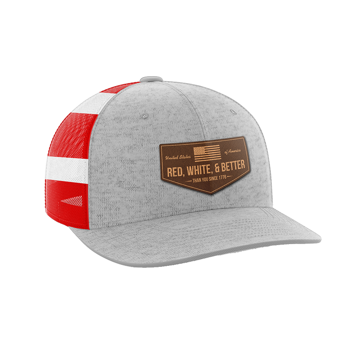 Red, White, and Better Than You Leather Patch Hat